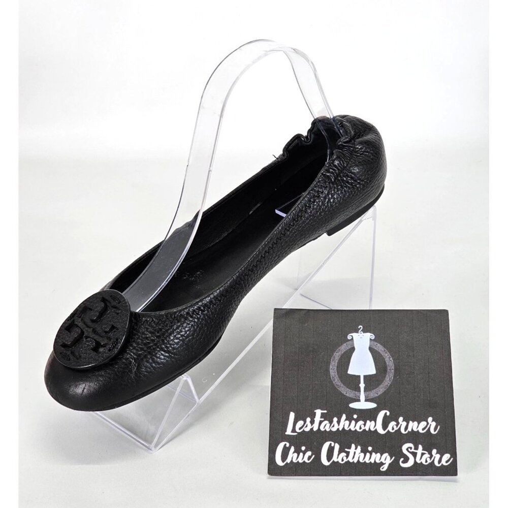 Tory Burch Women's Black Leather Ballet Flat Minnie Travel Flats Size 8 - Picture 14 of 14